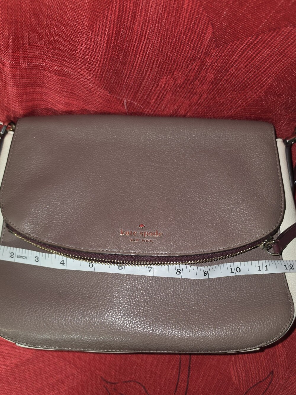 kate spade taupe and cream crossbody saddle bag - Picture 10 of 10